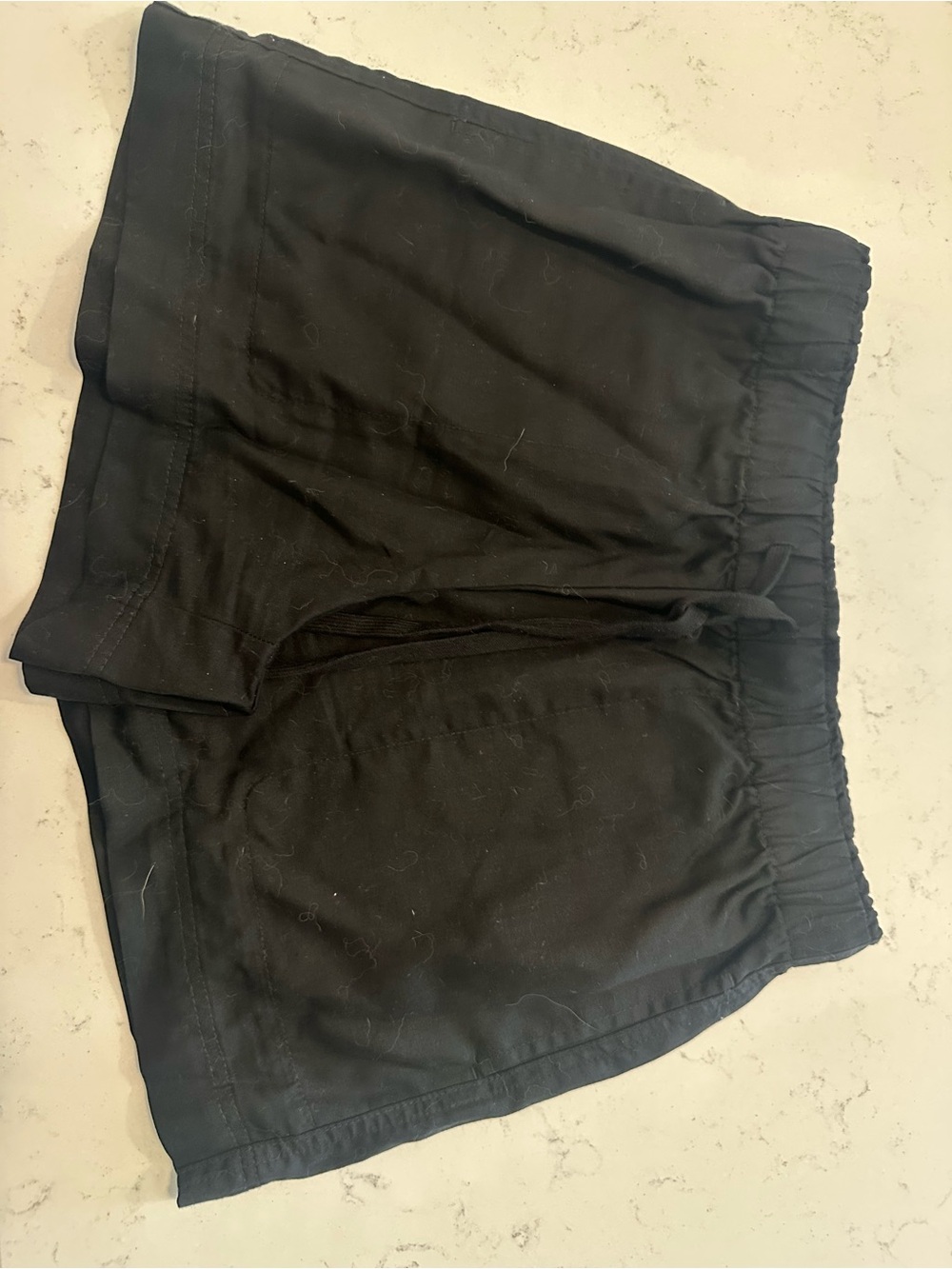 Hilary Radley Black Elastic-Waist Athletic Shorts